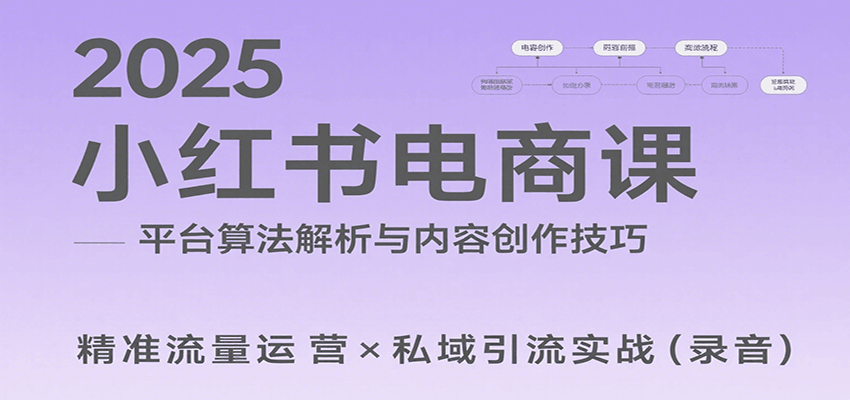 2025小红书电商课：解析算法，创作高转化内容，助力卖家获取流量实现变现(录音)-大鱼聊项目