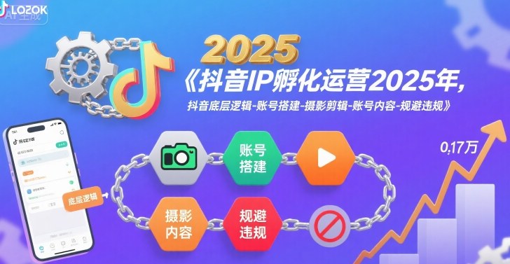 抖音IP孵化运营2025年，抖音底层逻辑-账号搭建-摄影剪辑-账号内容-规避违规-大鱼聊项目