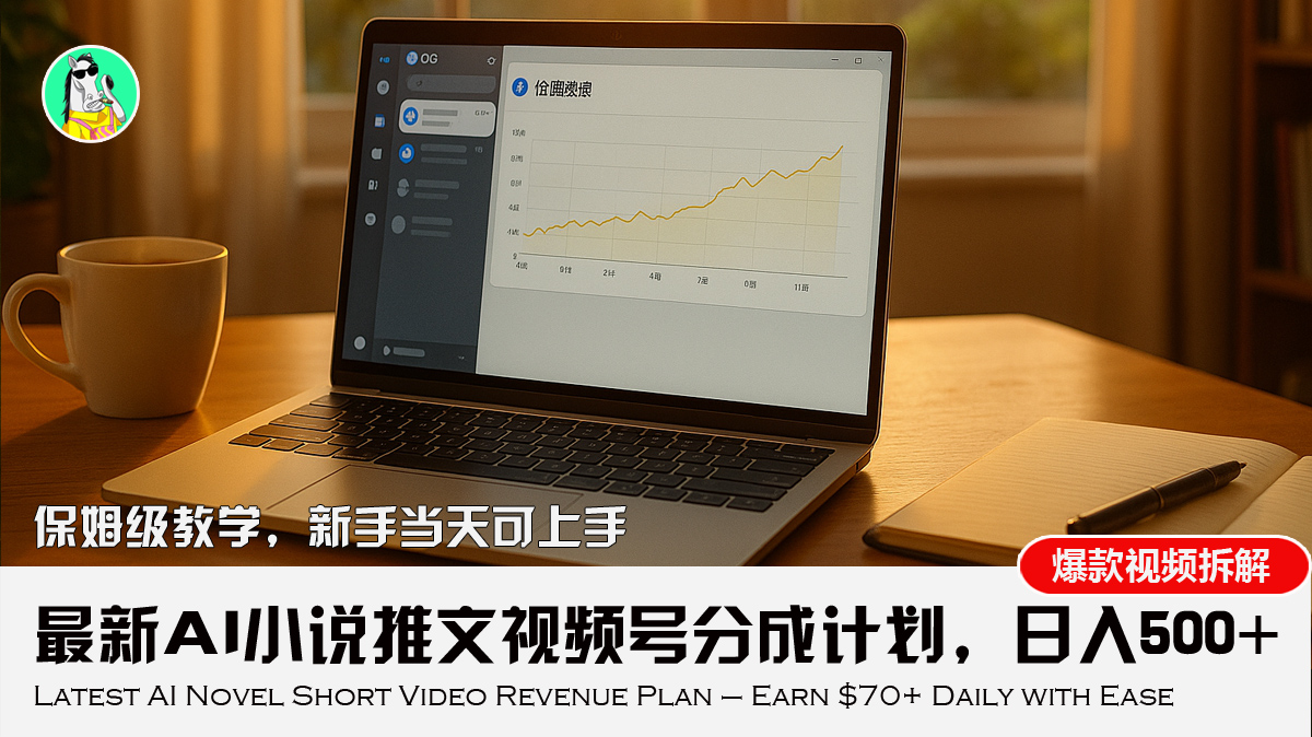最新AI小说推文视频号分成计划，新手小白也能当天日入500+教程-大鱼聊项目