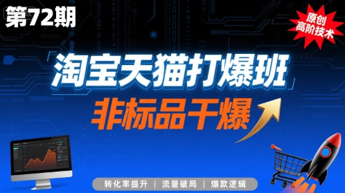 淘宝天猫打爆班原创高阶技术第72期，非标品干爆-大鱼聊项目