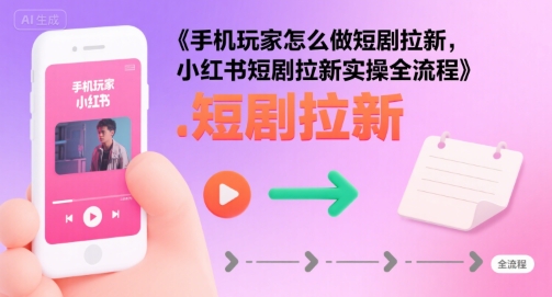 手机玩家怎么做短剧拉新，小红书短剧拉新实操全流程-大鱼聊项目