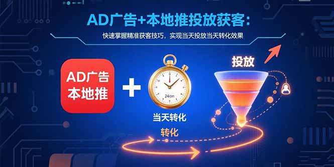 AD广告+本地推投放获客：快速掌握精准获客技巧，实现当天投放当天转化效果-大鱼聊项目