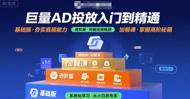 巨量AD投放入门到精通，基础版+进阶版+加餐课-大鱼聊项目