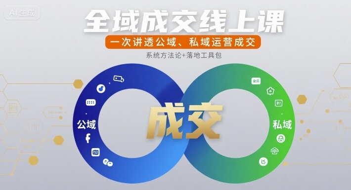 全域成交线上课，一次讲透公域、私域运营成交-大鱼聊项目