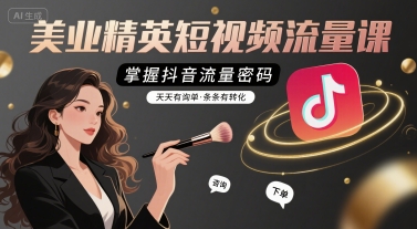 美业精英短视频流量课，掌握抖音流量密码，天天有询单，条条有转化-大鱼聊项目