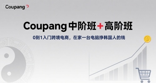 Coupang中阶班+高阶班，0到1入门跨境电商，在家一台电脑挣韩国人的钱-大鱼聊项目