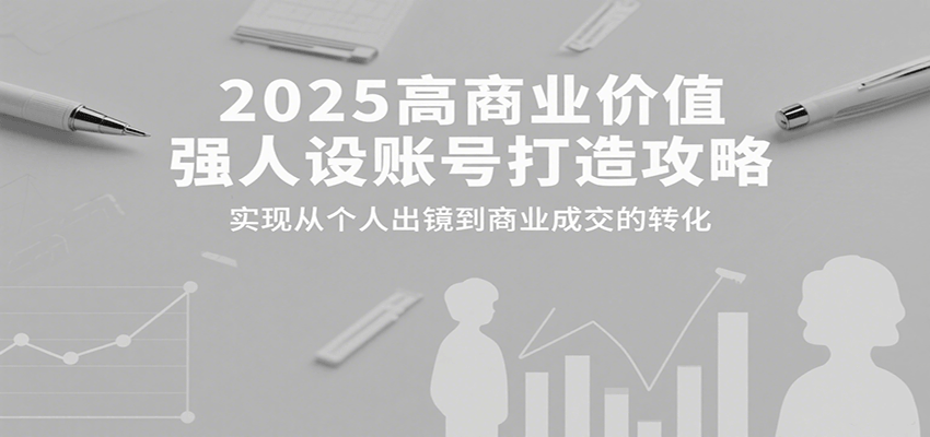 2025高商业价值强人设账号打造攻略，实现从个人出镜到商业成交的转化-大鱼聊项目