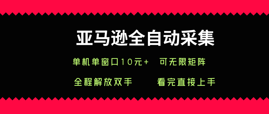 亚马逊全自动采集，单机单窗口一天10+，可无限矩阵去做【揭秘】-大鱼聊项目