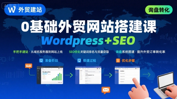 WordPress外贸建站+SEO优化课程，手把手教你从0到1搭建可获得询盘的外贸网站-大鱼聊项目