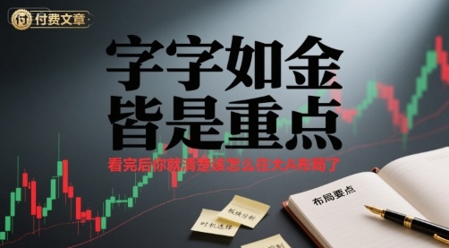 付费文章：字字如金 皆是重点， 看完后 你就清楚该怎么在大A布局了-大鱼聊项目