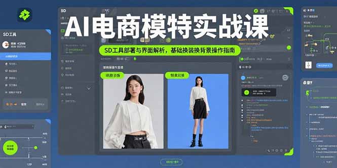 AI电商模特实战课，SD工具部署与界面解析，基础换装换背景操作指南-大鱼聊项目