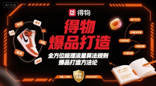 得物爆品打造，全方位梳理得物流量算法规则爆品打造规则-大鱼聊项目