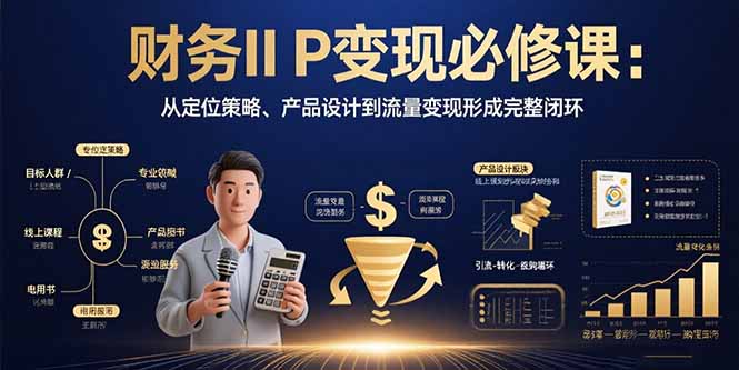 财务IP变现必修课：从定位策略、产品设计到流量变现形成完整闭环-大鱼聊项目