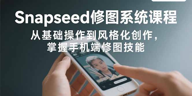 Snapseed修图系统课程：从基础操作到风格化创作，掌握手机端修图技能-大鱼聊项目
