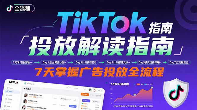 TikTok投放解读指南：后台操作/计划建立/模式选择，7天掌握广告投放全流程-大鱼聊项目