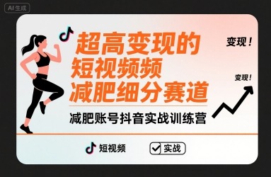 超高变现的短视频减肥细分赛道，减肥账号抖音实战训练营-大鱼聊项目