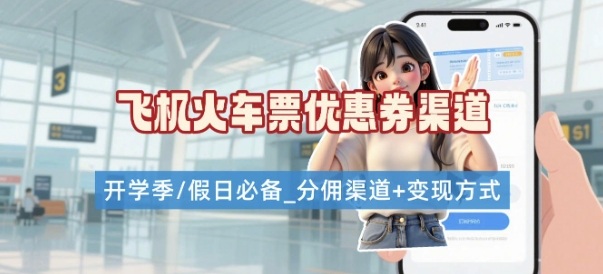 学生党必看！机票火车票优惠券申请渠道 + 项目打法，开学季节日速存-大鱼聊项目
