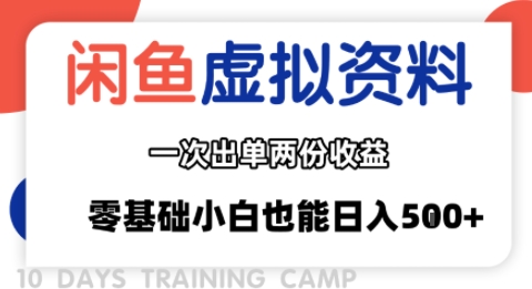 闲鱼虚拟资料新变现玩法，信息差项目，一次出单两份收益，无需囤货，可批量矩阵，零基础小白也能日入多张-大鱼聊项目