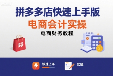 拼多多店快速上手版电商会计实操-电商财务教程-大鱼聊项目