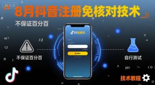 8月抖音注册免核对技术，不保证百分百，自测-大鱼聊项目